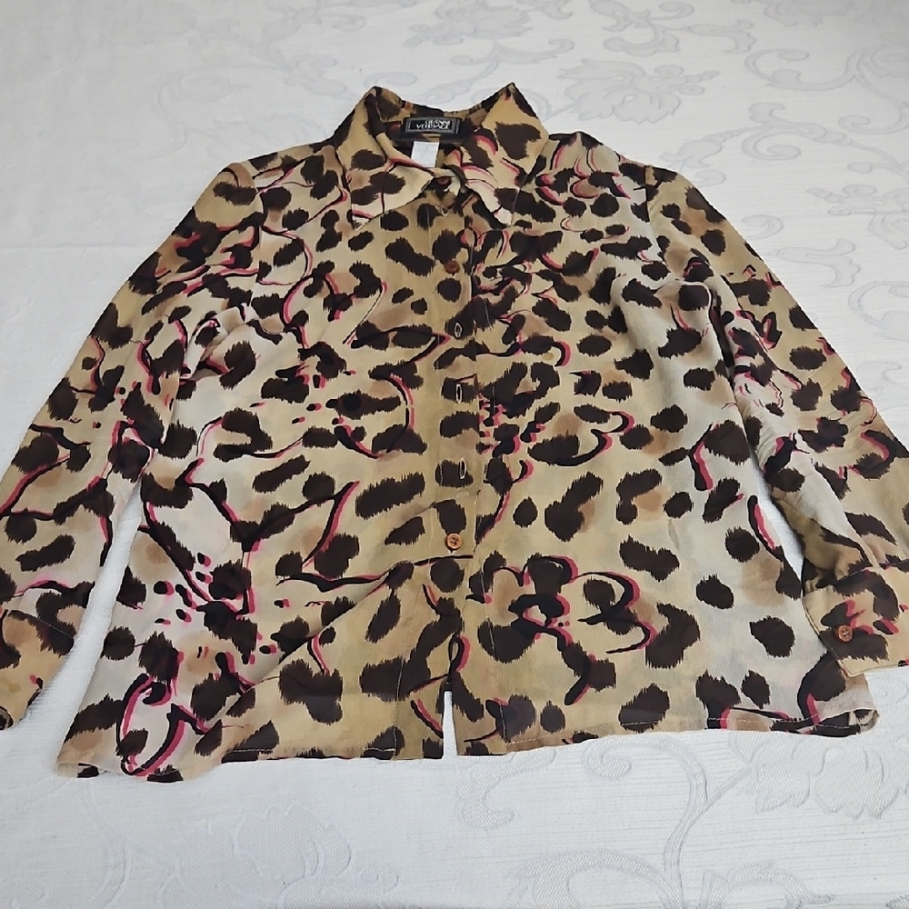Versace Brown and Pink Patterned Shirt